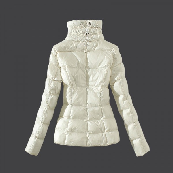 Moncler Donna Giù cappotto doppio petto bianco Presa M1048